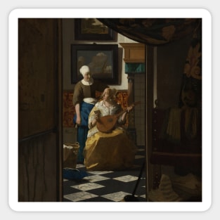 The Love Letter by Jan Vermeer, circa 1669. Sticker